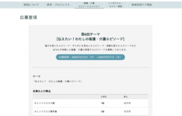 一般財団法人オレンジクロス 第6回 看護・介護エピソードコンテスト 賞金30万円