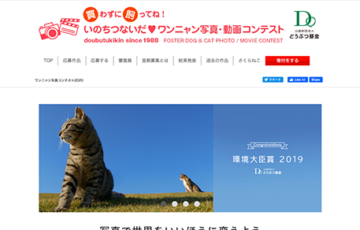 公益財団法人どうぶつ基金 いのちつないだわんにゃん写真・動画コンテスト 2020 環境大臣賞 賞金・賞品合わせて10万円相当