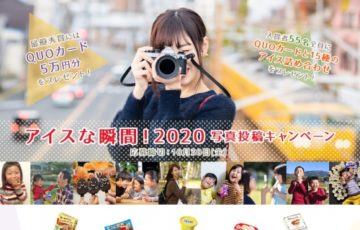 一般社団法人 日本アイスクリーム協会│アイスな瞬間！2020 写真投稿キャンペーン［賞品 オリジナルQUOカード5万円分 アイスクリーム詰め合わせ］