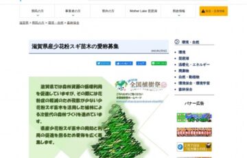 滋賀県│少花粉スギ苗木の愛称募集［最優秀賞 図書カード1万円分］